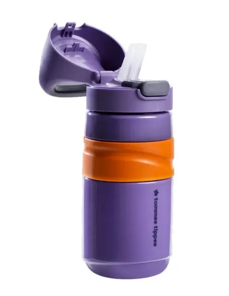 Tommee Tippee leak-proof drinking bottle with straw 500 ml - mauve