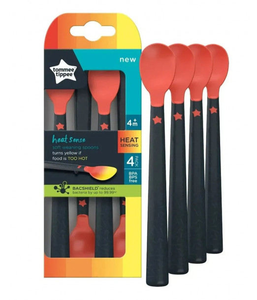 Tommee Tippee Lot de 4 Cuillères Thermosensibles 4M+ Vaisselle