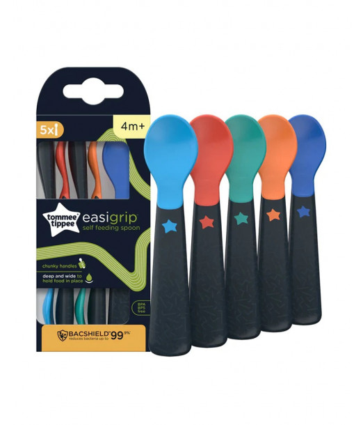 Tommee Tippee Lot de 5 Cuillères d'apprentissage Easigrip 4M+