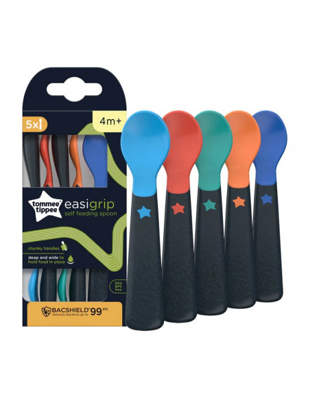 Tommee Tippee Lot de 5 Cuillères d'apprentissage Easigrip 4M+