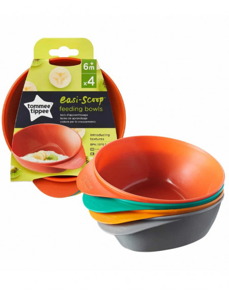 Tommee Tippee Lot de 4 Bols pour Bébé Easi Scoop 6M+ Vaisselle