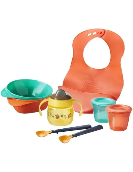 Tommee Tippee Kit d'apprentissage en Silicone Vaisselle bébé -