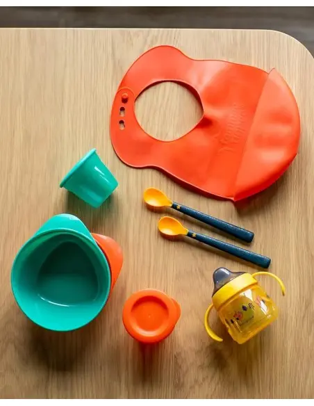 Tommee Tippee Kit d'apprentissage en Silicone Vaisselle bébé -