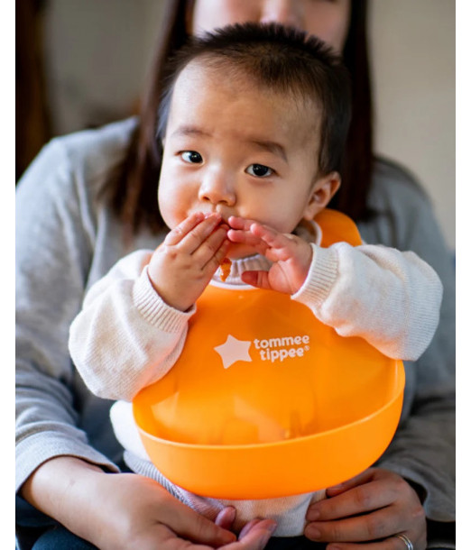 Tommee Tippee Bavoir avec Fermoir Réglable - Orange Vaisselle 2