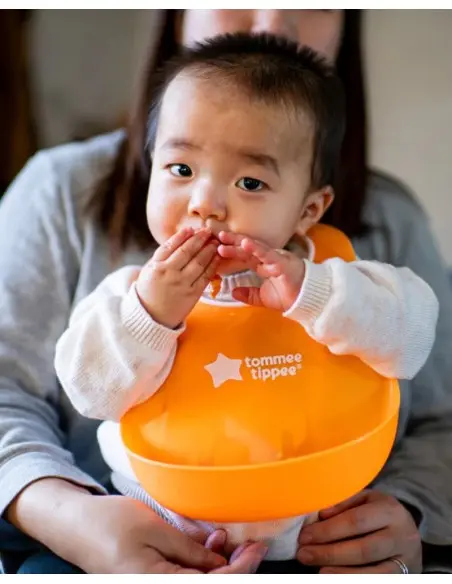 Tommee Tippee Bavoir avec Fermoir Réglable - Orange Vaisselle
