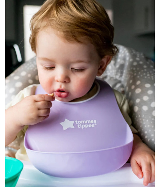 Tommee Tippee Bavoir avec Fermoir Réglable - Mauve Vaisselle 2