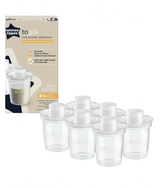 Tommee Tippee Lot de 6 distributeurs de lait en poudre Doseurs
