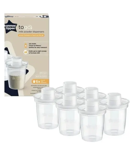 Tommee Tippee Lot de 6 distributeurs de lait en poudre Doseurs