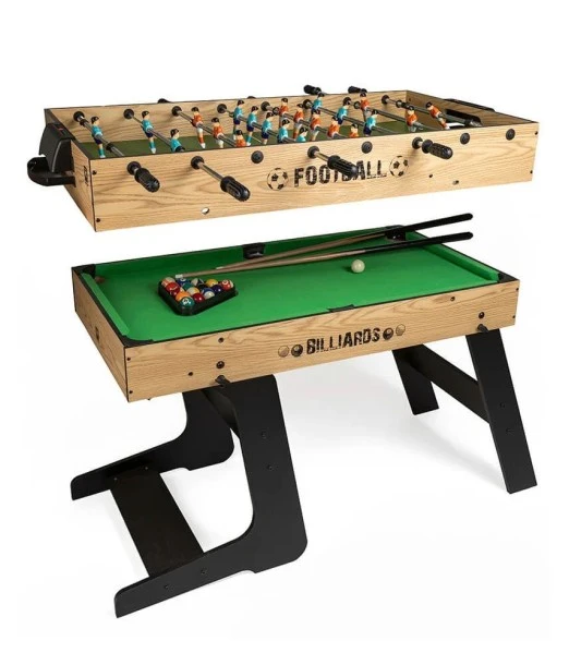 Eurekakids 2-in-1 folding foosball and folding pool table