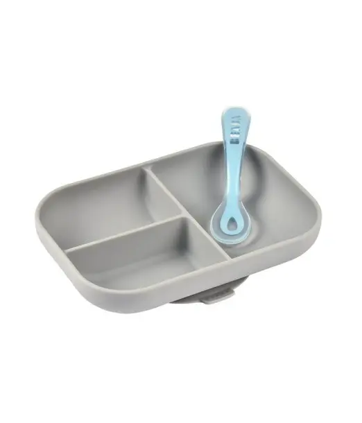 Beaba Set Repas Silicone avec Ventouse 4m+ Vaisselle bébé -