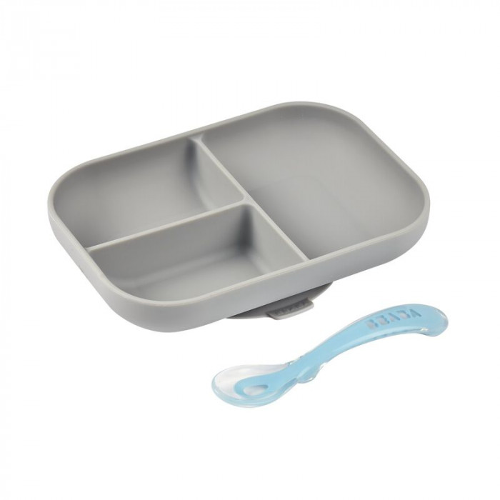 Beaba Set Repas Silicone avec Ventouse 4m+ Vaisselle bébé -