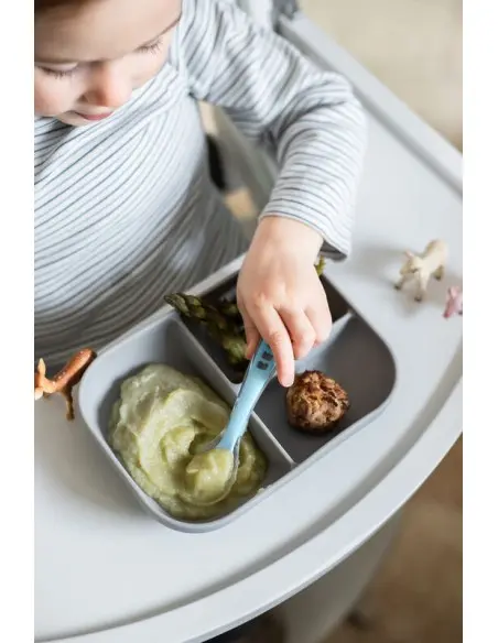 Beaba Set Repas Silicone avec Ventouse 4m+ Vaisselle bébé -