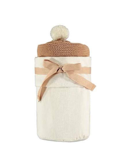 Nobodinoz Cape de Bain Bébé en tricot So Cute - Biscuit Sortie