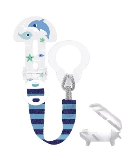 MAM pacifier clip Clip+Cover - blue