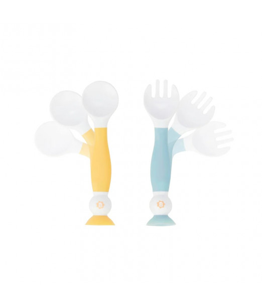 Badabulle Couverts d'Apprentissage Flexibles 6m+ Vaisselle bébé