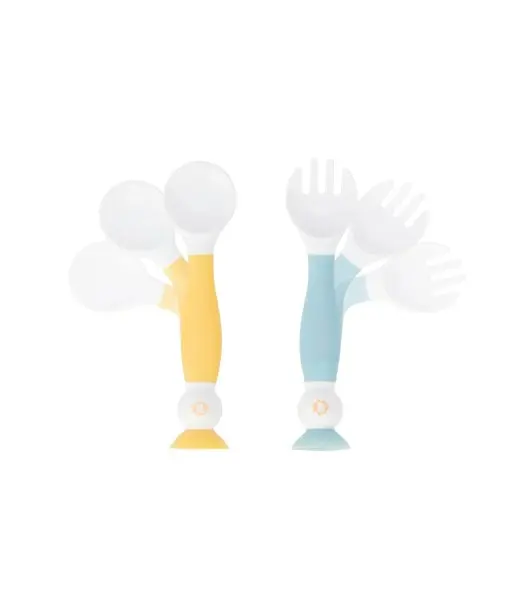 Badabulle Couverts d'Apprentissage Flexibles 6m+ Vaisselle bébé