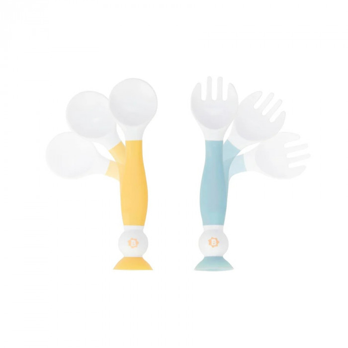 Badabulle Couverts d'Apprentissage Flexibles 6m+ Vaisselle bébé