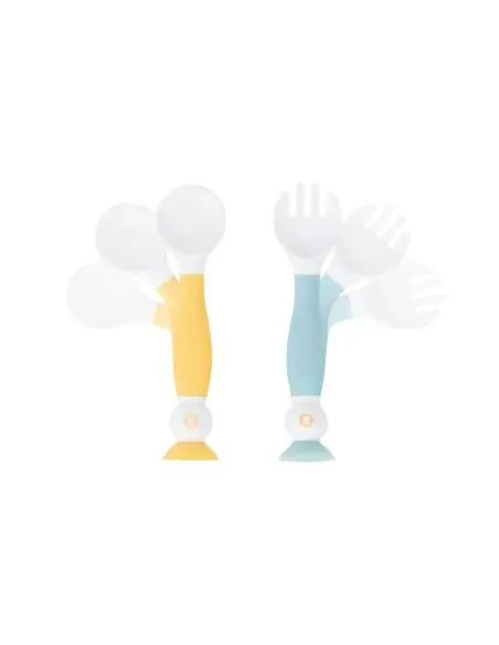 Badabulle Couverts d'Apprentissage Flexibles 6m+ Vaisselle bébé