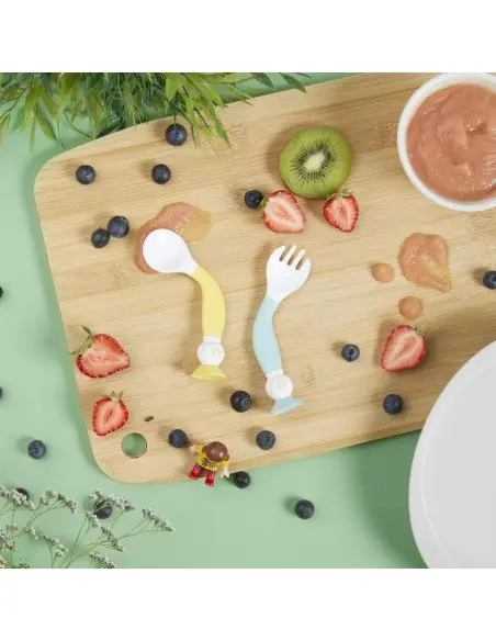 Badabulle Couverts d'Apprentissage Flexibles 6m+ Vaisselle bébé