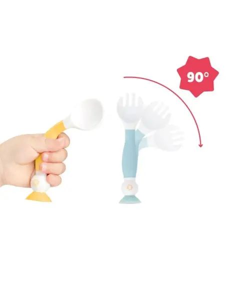 Badabulle Couverts d'Apprentissage Flexibles 6m+ Vaisselle bébé