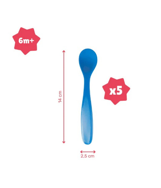 Badabulle Lot de 5 Cuillères Bébé 2ème âge Vaisselle bébé - 2