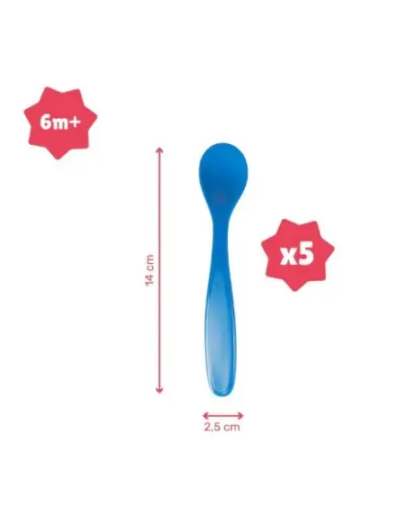 Badabulle Lot de 5 Cuillères Bébé 2ème âge Vaisselle bébé -