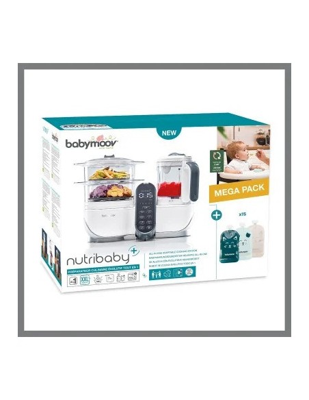 Babymoov Nutribaby (+) Robot Cuiseur Multifonctions Blanc + 15