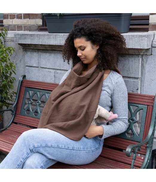Doomoo breastfeeding bib, Mom'n Play breastfeeding cape Chocolate 2