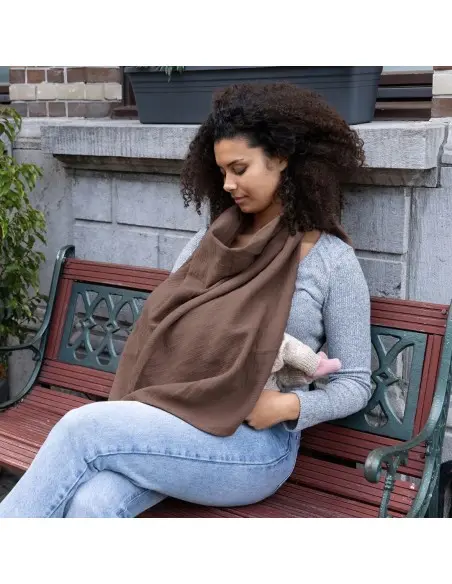 Doomoo breastfeeding bib, Mom'n Play breastfeeding cape Chocolate — photo 2