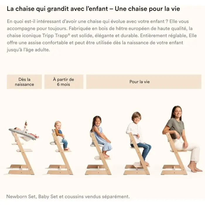 Stokke Chaise Tripp Trapp® - Naturel Chaise haute - Stokke
