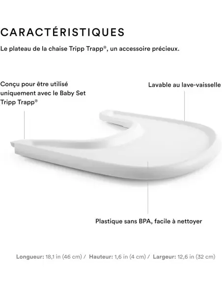 Stokke Plateau Blanc pour Chaise haute TRIPP TRAPP Chaise haute