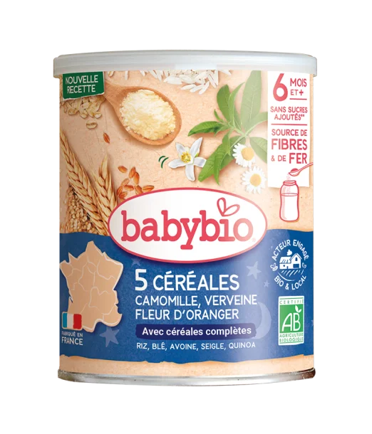 BabyBio 5 Céréales Infantiles Verveine Fleur D'oranger