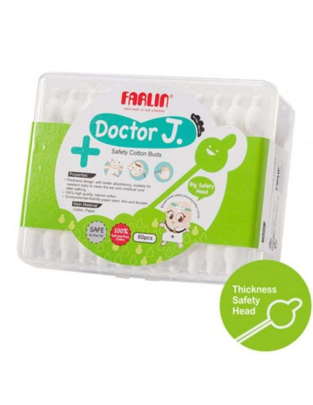 Farlin Coton Tiges sécurité pour bébé 0m+ dans Accessoires de toilette chez Baby And Mom Maroc