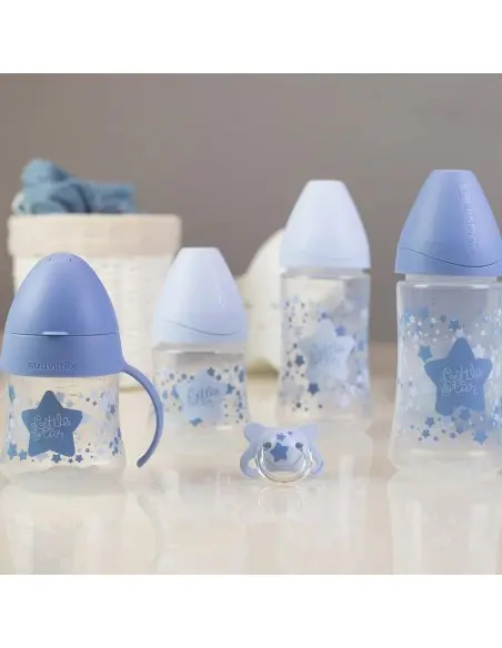 Suavinex set 4 baby bottles + Little Star pacifier light blue — photo 2
