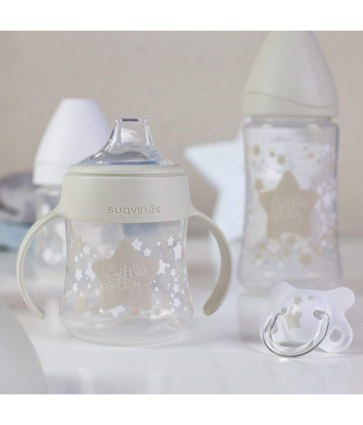 Coffret 4 Biberons + Sucette Suavinex Little Star Blanc Biberon 2
