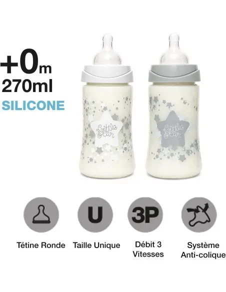 Suavinex set of 4 baby bottles + Little Star pacifier white — photo 6