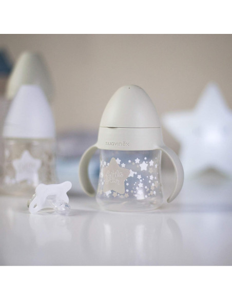 Coffret 4 Biberons + Sucette Suavinex Little Star Blanc Biberon