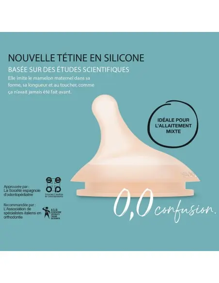 Biberon Suavinex anti-coliques Zero.Zero débit lent 180ml