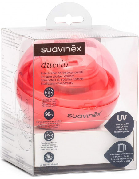 Suavinex Stérilisateur pour Sucettes nomade UV Duccio Rose