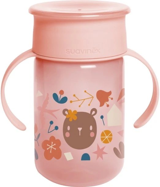 Suavinex 360° training cup pink 340 ml from 12 months