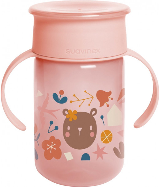 Suavinex Tasse d'apprentissage 360° Rose 340ml 12m+ Vaisselle