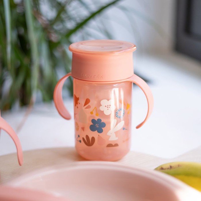 Suavinex Tasse d'apprentissage 360° Rose 340ml 12m+ Vaisselle