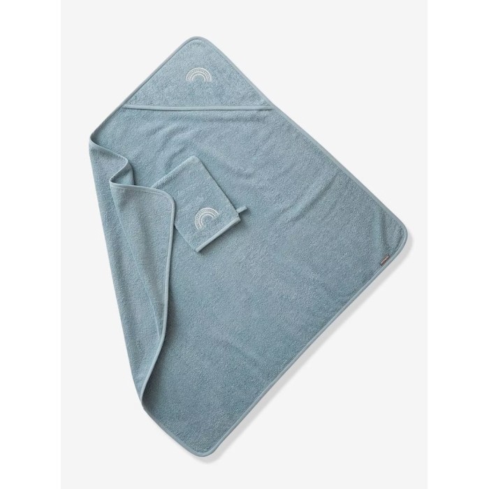Sortie de bain + gant Oeko-Tex® - Bleu 80x80cm Sortie de bain 