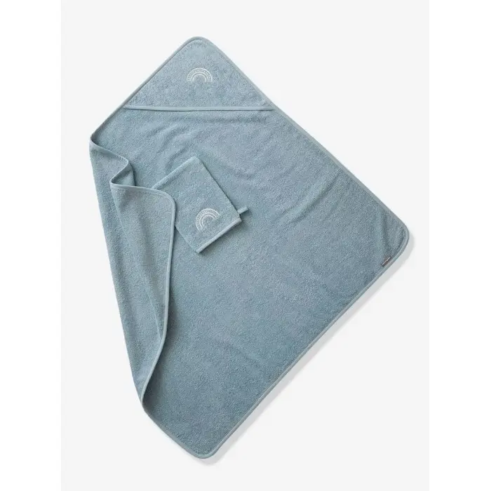 Sortie de bain + gant Oeko-Tex® - Bleu 80x80cm Sortie de bain 