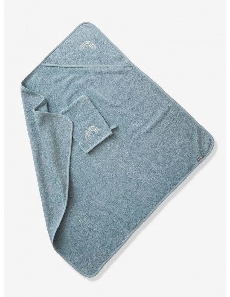 Sortie de bain + gant Oeko-Tex® - Bleu 80x80cm Sortie de bain 