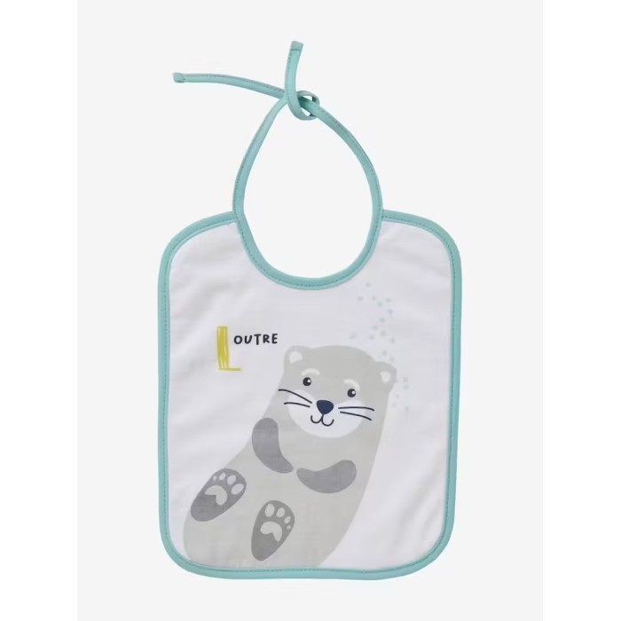 Bavoirs bébé - Lot de 7 bavoirs imprimés fond blanc Bavoir -