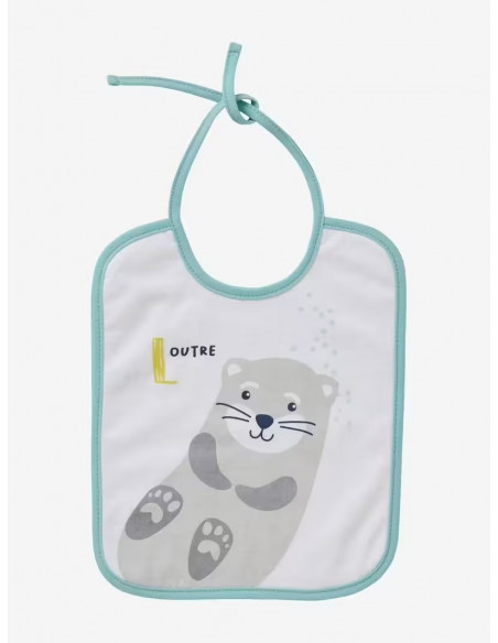 Bavoirs bébé - Lot de 7 bavoirs imprimés fond blanc Bavoir -