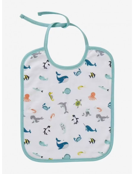 Bavoirs bébé - Lot de 7 bavoirs imprimés fond blanc Bavoir -