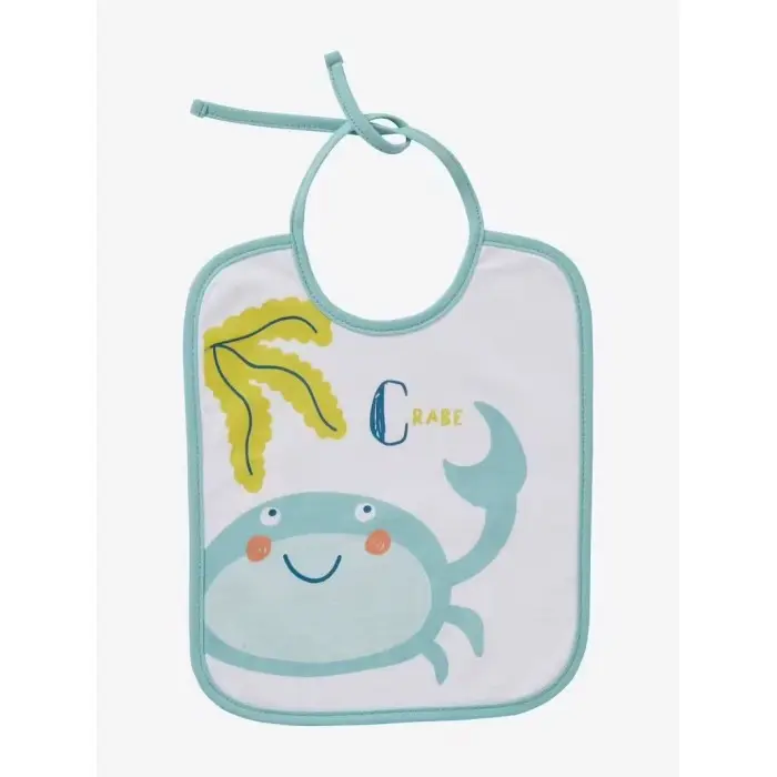 Bavoirs bébé - Lot de 7 bavoirs imprimés fond blanc Bavoir -