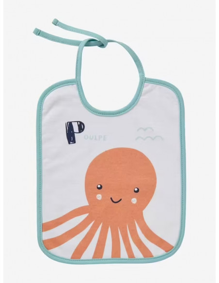 Bavoirs bébé - Lot de 7 bavoirs imprimés fond blanc Bavoir -
